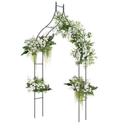 Costway Garden Arch Metal Frame Decoration Trellis Stand Vines Climbing Plants Archway from B&Q