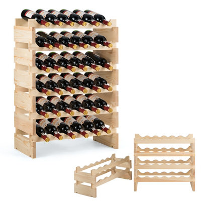 Costway 6 Tier Wine Rack 36 Bottle Stackable Storage Wine Holder Stand Drink Organizer from B&Q