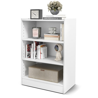 Costway 3-Tier Wooden Bookcase Open Storage Shelf Organizer Display Rack White from B&Q