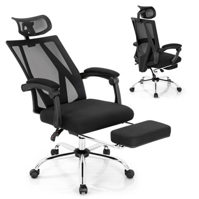 B&Q -  Ergonomic Executive Office Chair High Back Reclining Chair Retractable Footrest