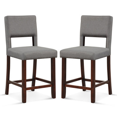 Costway Set Of 2 Bar Stools Linen Counter Height Chair Upholstered Kitchen Island Stool from B&Q