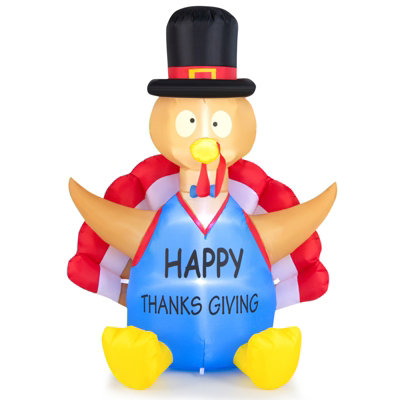 Costway Thanksgiving Inflatable Turkey Blow-Up Lighted Fall Harvest Day Decoration from B&Q