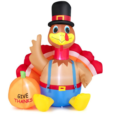 Costway Thanksgiving Inflatable Turkey With Pumpkin Indoor Outdoor Blow-Up Turkey from B&Q