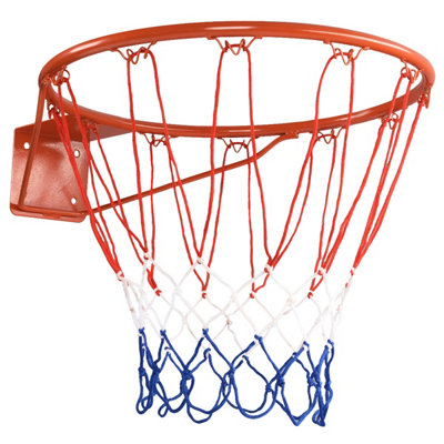 Costway Wall Mounted Basketball Hoop Full Size Replacement Basketball Rim W/ Net 46Cm