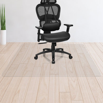B&Q -  Anti-Slip Pvc Chair Protect Mat Clear Multi-Purpose Floor Protector Home Office