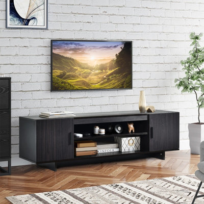 Costway Tv Stand For Tv Up To 65" Media Console Cabinet Entertainment Center W/ 2 Doors