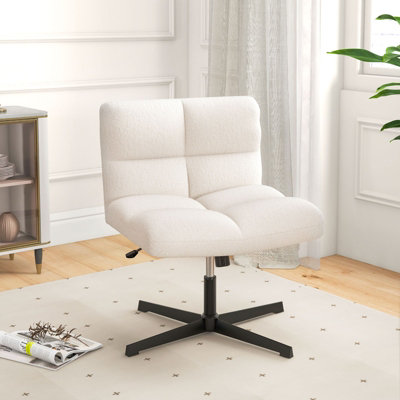 Costway Armless Home Office Chair Swivel Desk Chair Height Adjustable Task Vanity Chair from B&Q