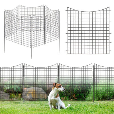Costway Metal Garden Fence W/ 5 Panels &5 Stakes 98 Cm Tall Decorative No Digging from B&Q