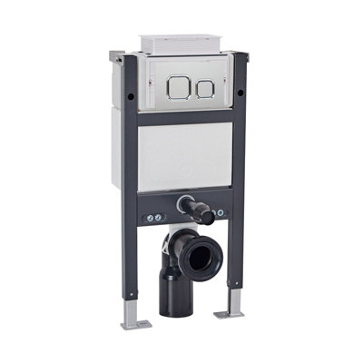 Nes Home Top Or Front Wall Hung Toilet Frame Chrome Flush Square Buttons