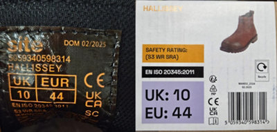 Label found on the tounge and box of the Site dealer boot.