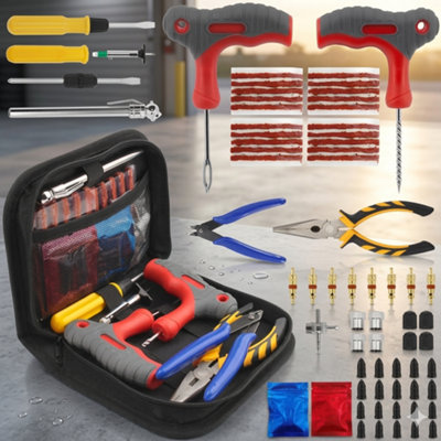 Tyre Puncture Repair KitMotorcycleCar And Van Tubeless Tire Emergency Plug Tool from B&Q