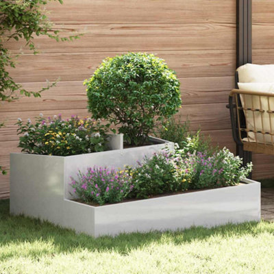 B&Q -  Garden Planter Silver 100 X 100 X 50 Cm Stainless Steel