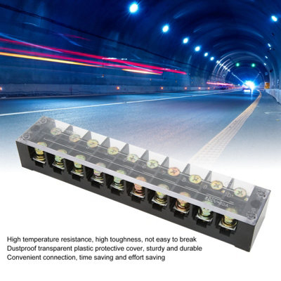 60A 600V Terminal Block for Large Current-10 Position Easy Wiring Ground Circuit Connector