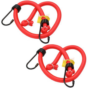 60cm / 24" Heavy Duty Bungee Cord Strap Tie Down Holder with Hooks 2pc