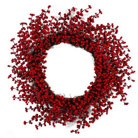 60cm (24 inches) Extra Large Luxury Christmas Red Berry Wreath