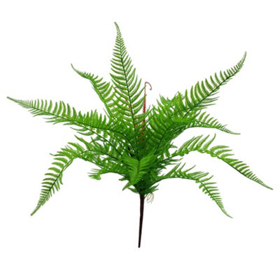 60cm Artificial Bushy Dixie Wood Fern Dark Green Plant | DIY at B&Q