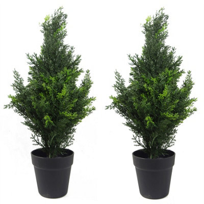 60cm Artificial Cedar Cypress Topiary UV Resistant