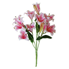 60cm Artificial Lily Stem Pink