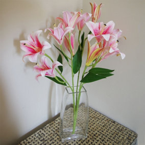 60cm Artificial Lily Stem Pink