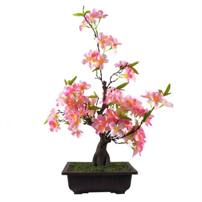 60cm Artificial Pink Blossom Bonsai Tree