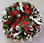60cm B/O Pre lit Frosted /Tartan Ribbon Wreath with 50 WW LEDs