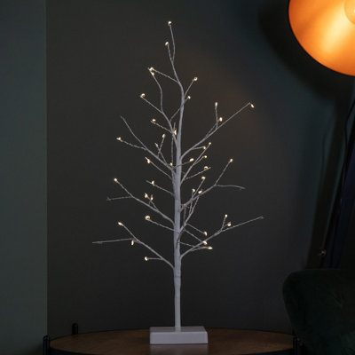 60cm Battery Operated Micro Light up Christmas Twig Tree with 48 Warm ...