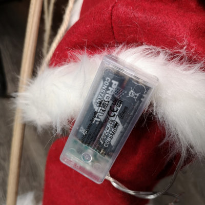サンタドール(USA Sewbeit) 60cm Battery Operated Red Standing Light up Santa Claus with Brown
