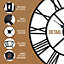 60cm Big Roman Numerals Giant Metal Outdoor Garden Wall Clock Indoor Silent Black Non-Ticking