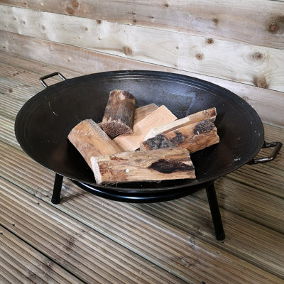 60cm Cast Iron Log Burner Fire Pit Bowl Garden Patio Wood Burner | DIY at  Bu0026Q