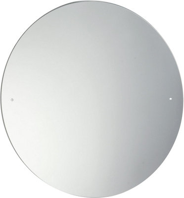 60cm Circular Frameless Bathroom Mirror with Pre-drilled Holes and Wall Hanging Fittings