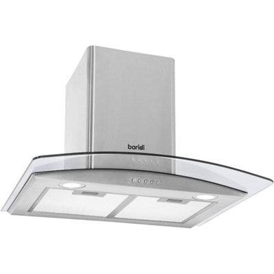 60cm Curved Glass and Steel Kitchen Cooker Hood with Carbon Filters for Efficient Air Extraction Price Comparisons | Compare The Build
