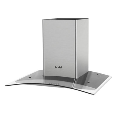 60cm Curved Glass & Steel Cooker Hood & Carbon Air Filters Kitchen Extractor Fan - 8