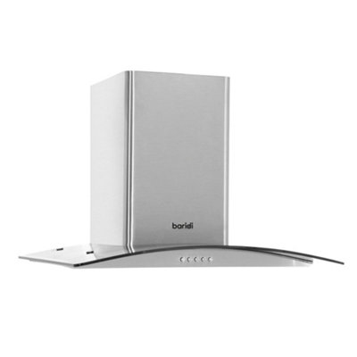 60cm Curved Glass & Steel Cooker Hood & Carbon Air Filters Kitchen Extractor Fan - 9