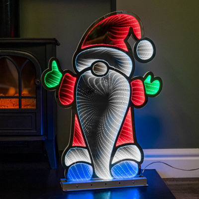60cm Infinity Christmas Santa on Metal Base with Multi Coloured LEDs