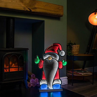 60cm Infinity Christmas Santa on Metal Base with Multi Coloured LEDs