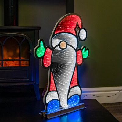 60cm Infinity Christmas Santa on Metal Base with Multi Coloured LEDs