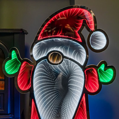 60cm Infinity Christmas Santa on Metal Base with Multi Coloured LEDs