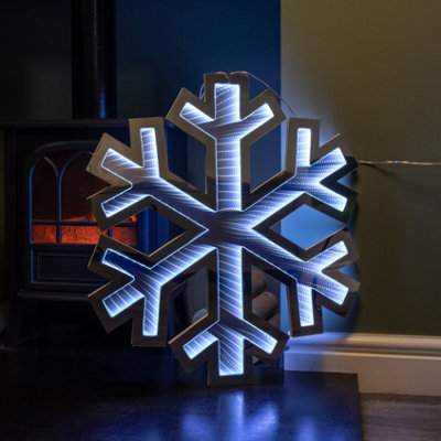 60cm Infinity Light up Hanging Snowflake Christmas Decoration with ...