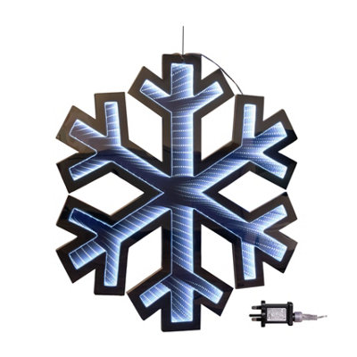 60cm Infinity Light up Hanging Snowflake Christmas Decoration with ...