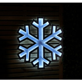 60cm LED Infinity Christmas Light Hanging Snowflake Decoration in Bright White