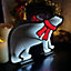 60cm LED Infinity Christmas Polar Bear Decoration with Red Scarf & Metal Base