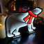 60cm LED Infinity Christmas Polar Bear Decoration with Red Scarf & Metal Base