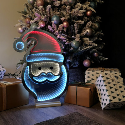 60cm LED Infinity Light Standing Santa Decoration with