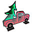 60cm LED Infinity Truck Christmas Decoration with Metal Base in Red and Green