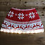 60cm LED Snowflake & Reindeer Christmas Tree Collar in Red and White