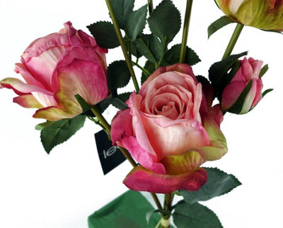 60cm Pink Rose Artificial Flowers