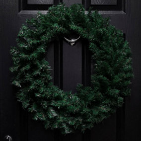 60cm Plain Green Christmas Wreath with160 Tips