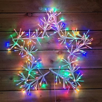60cm Premier Multi Coloured Christmas Star Cluster Decoration with 240LED