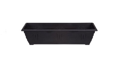 Großer Blumenkasten 60 Cm Aus Kunststoff, Schwarz, Für Innen & Außen – Venezianisches Design, Ca. 14 Liter Fassungsvermögen