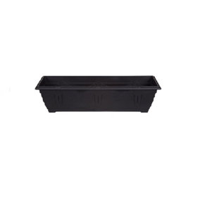 60cm Slim Plastic Venetian Window Box Trough Planter Pot Black Colour